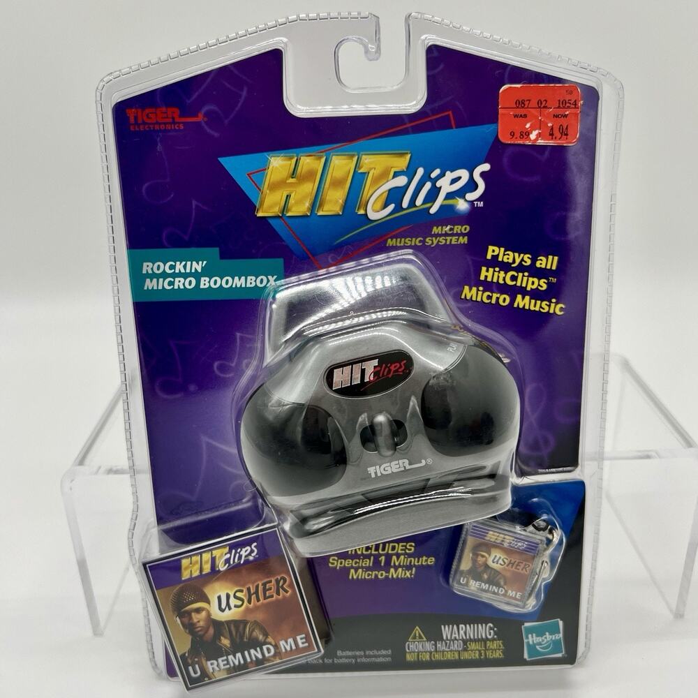 2001 HitClips Rockin Micro Boombox Usher U Remind Me NEW SEALED Tiger Y2K NOS